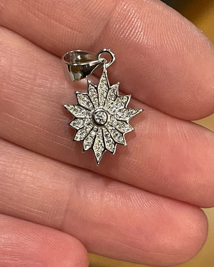 sterling silver sparkle crystal 925 Peace Star of Bethleham necklace pendant