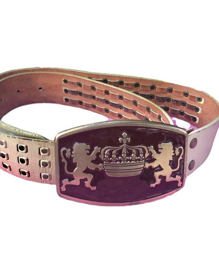 Vintage Guess Lg buckle Distressed cream leather belt