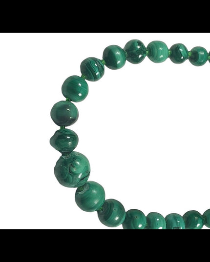 Vintage Graduated chunky heavy  Malachite Beaded necklace