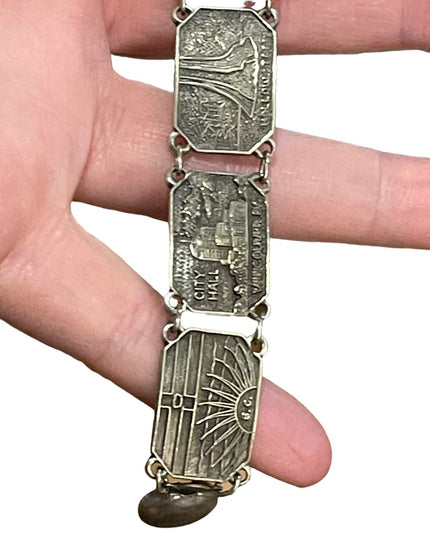 Silver finish Vancouver BC Tour vacation link bracelet vintage