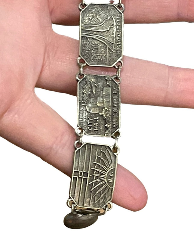 Silver finish Vancouver BC Tour vacation link bracelet vintage
