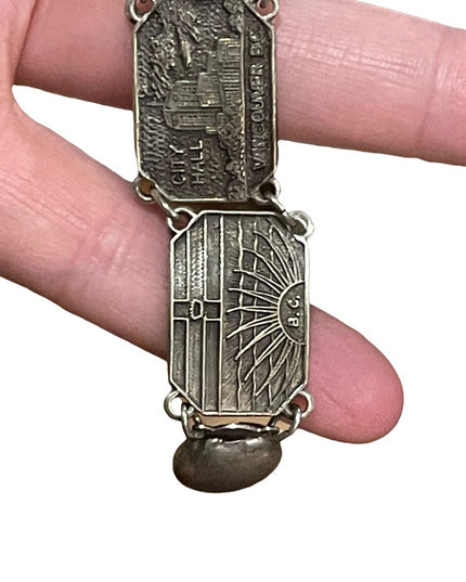 Silver finish Vancouver BC Tour vacation link bracelet vintage
