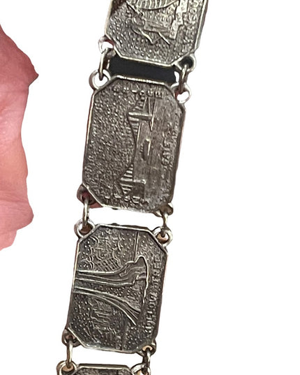 Silver finish Vancouver BC Tour vacation link bracelet vintage