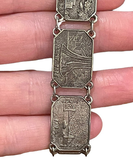 Silver finish Vancouver BC Tour vacation link bracelet vintage