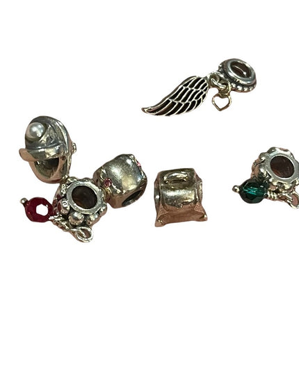 LOT of 6 Sterling silver bracelet charms Fits Pandora