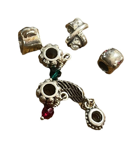 LOT of 6 Sterling silver bracelet charms Fits Pandora