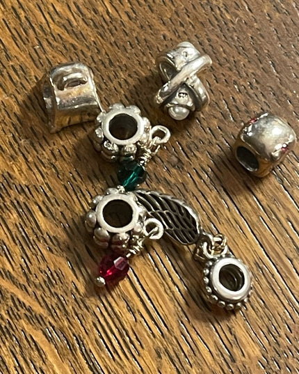 LOT of 6 Sterling silver bracelet charms Fits Pandora