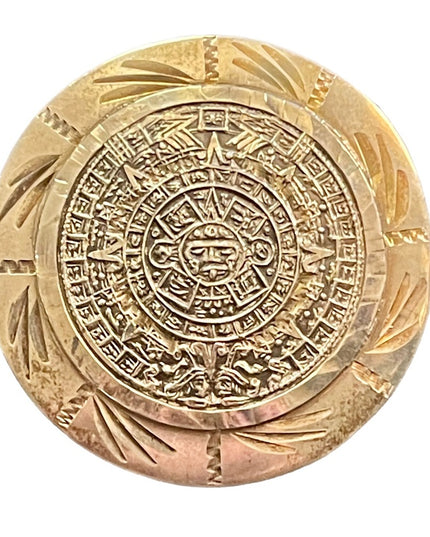 Vintage Sterling silver 925 Mexico Aztec Calendar brooch pendant