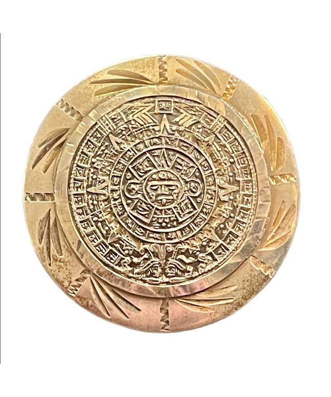 Vintage Sterling silver 925 Mexico Aztec Calendar brooch pendant