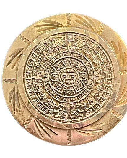Vintage Sterling silver 925 Mexico Aztec Calendar brooch pendant