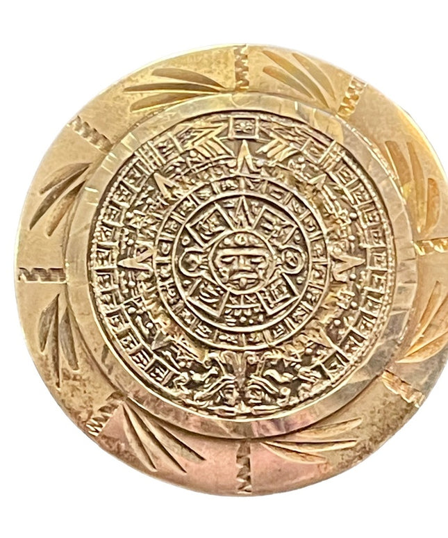 Vintage Sterling silver 925 Mexico Aztec Calendar brooch pendant
