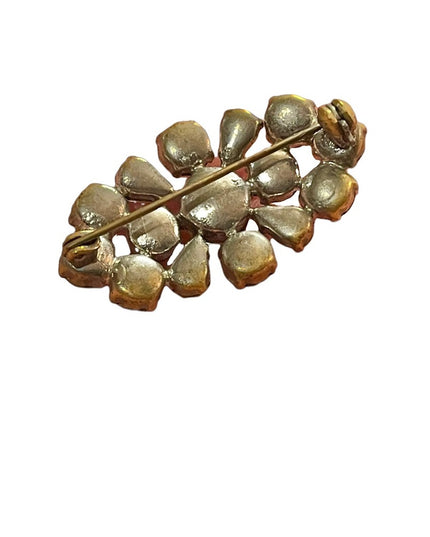 Vintage clear crystal bar brooch appx 1960s brooch