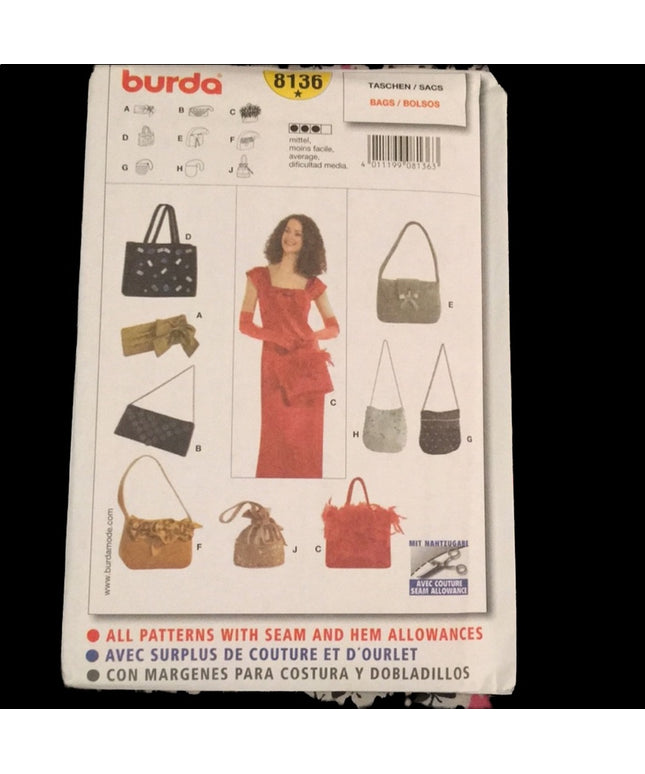 BURDA sewing pattern Bags Purse UNCUT