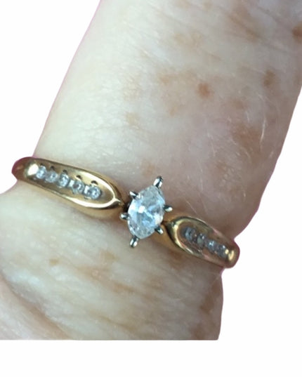 14k diamond engagement ring vintage “I Love you”