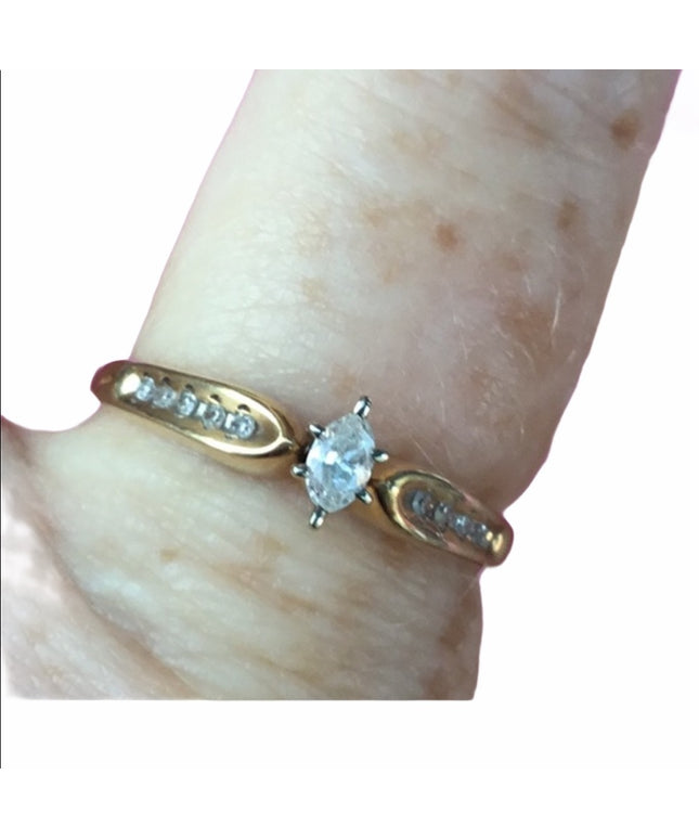 14k diamond engagement ring vintage “I Love you”