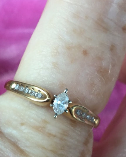 14k diamond engagement ring vintage “I Love you”