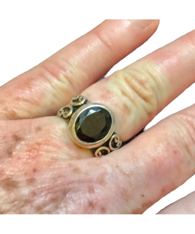 VTG sterling silver garnet ring celtic design