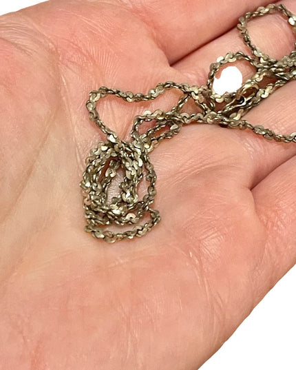 Vintage sterling silver 925 Large etched puff heat necklace