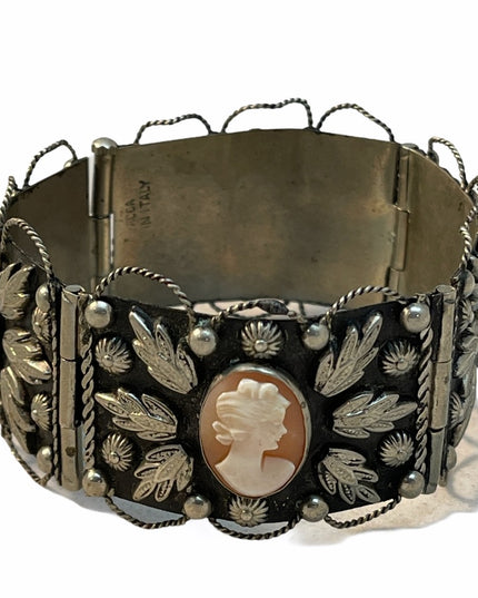 VTG Italy 🇮🇹 Alpacca Cameo turquois Bangle silver