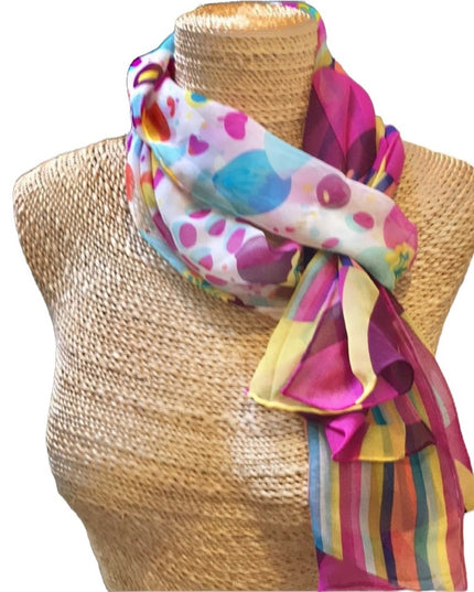 Beautiful colorful pink lines dots scarf So pretty