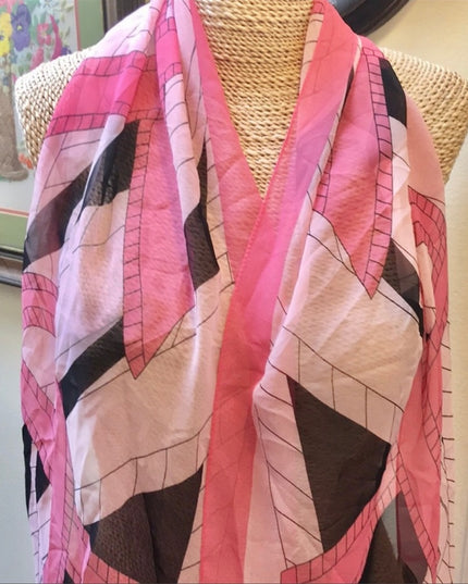 Pink Ribbon light scarf Poly Cancer awarness