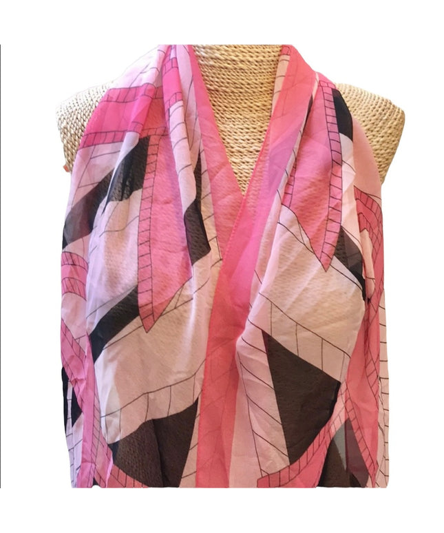Pink Ribbon light scarf Poly Cancer awarness