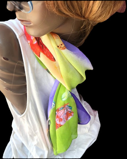 Poly sheer Butterfly scarf New! Beautiful