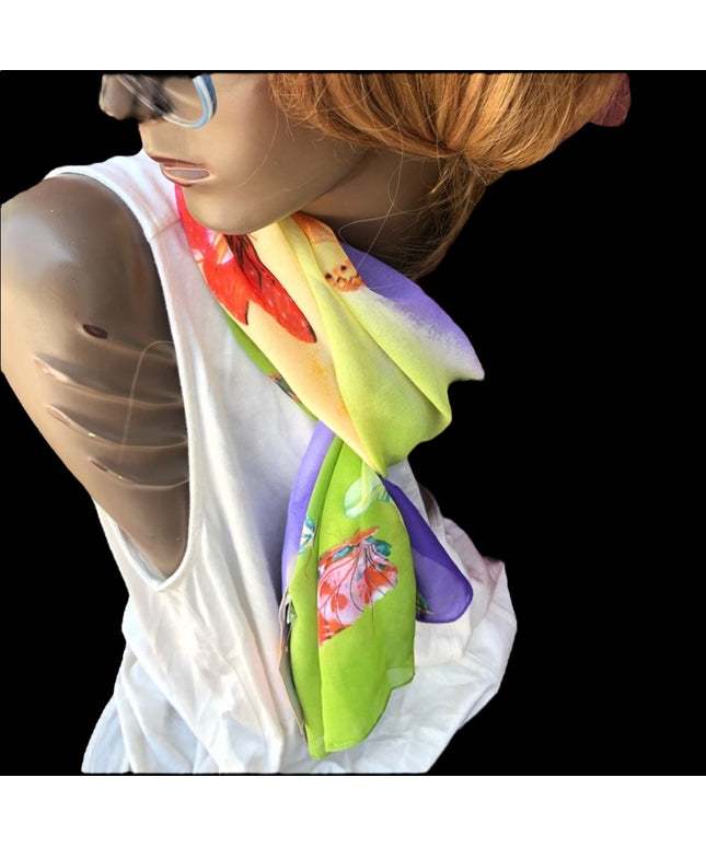 Poly sheer Butterfly scarf New! Beautiful