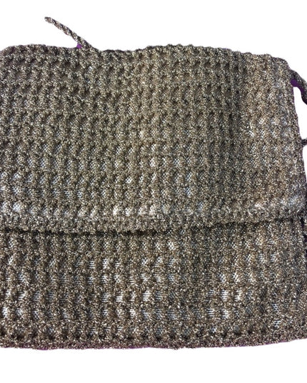 Vintage 1960s Gold metalic crochet shoulder purse