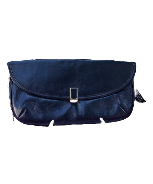 VinTage Jane Shilton Blue Leather clutch shoulder