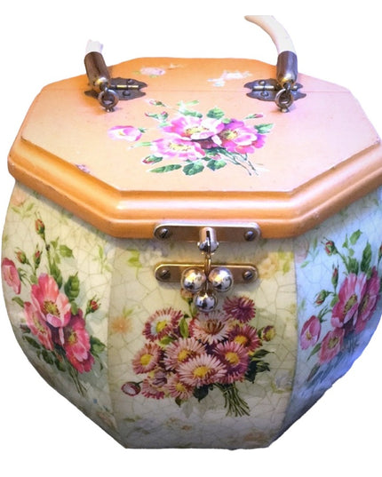Vintage Wood Box purse flowers soo cute!!