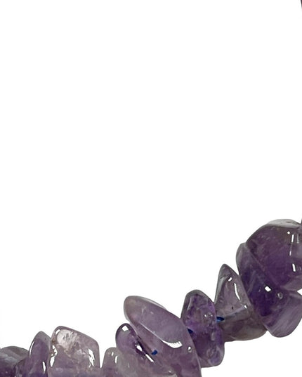 Beautiful vintage amethyst chip with donught pendant necklace 36”