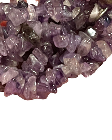 Beautiful vintage amethyst chip with donught pendant necklace 36”