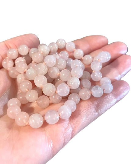 Vintage Rose quartz Necklace 28” long 8mm beads