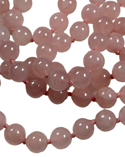 Vintage Rose quartz Necklace 28” long 8mm beads