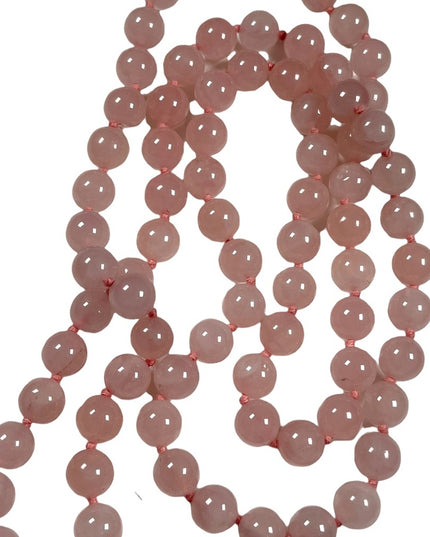 Vintage Rose quartz Necklace 28” long 8mm beads
