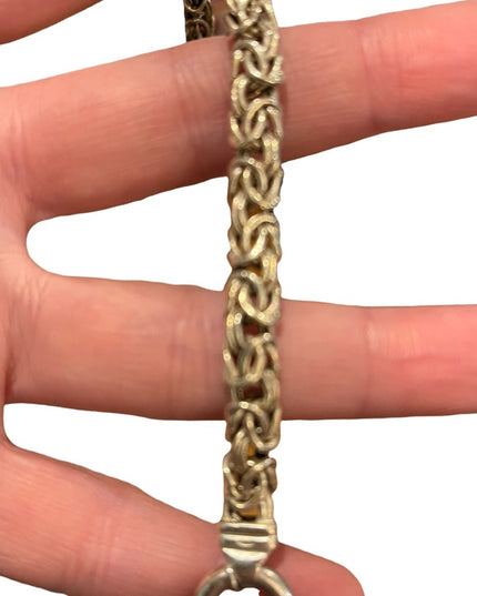 Sterling silver 925 Byzantine chainmail womens thick bracelet