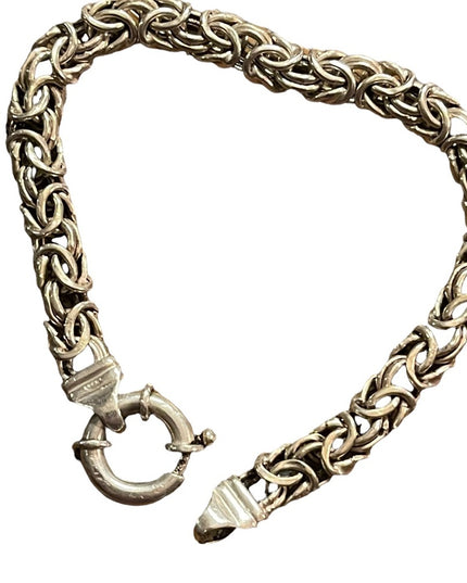 Sterling silver 925 Byzantine chainmail womens thick bracelet