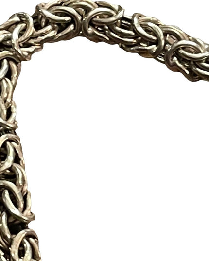 Sterling silver 925 Byzantine chainmail womens thick bracelet