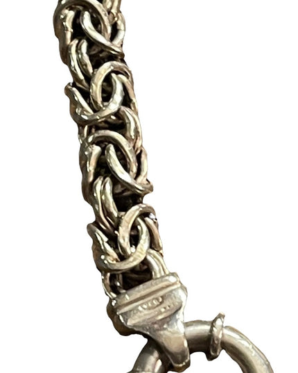 Sterling silver 925 Byzantine chainmail womens thick bracelet