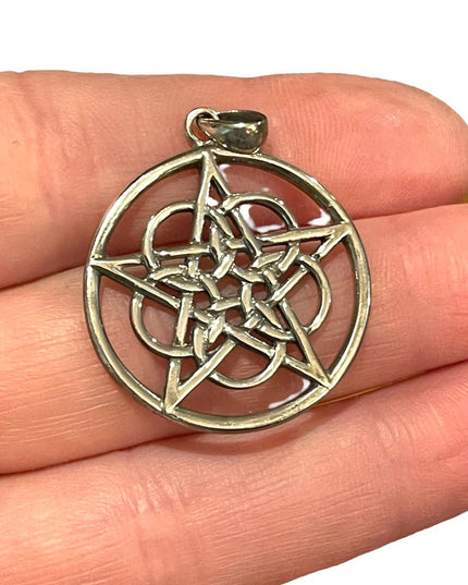 Peter Stone Sterling silver 925 Ringed star Pentacle Pentagram necklace pendant