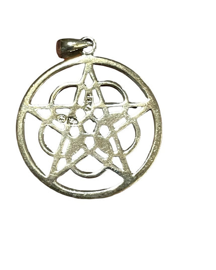Peter Stone Sterling silver 925 Ringed star Pentacle Pentagram necklace pendant