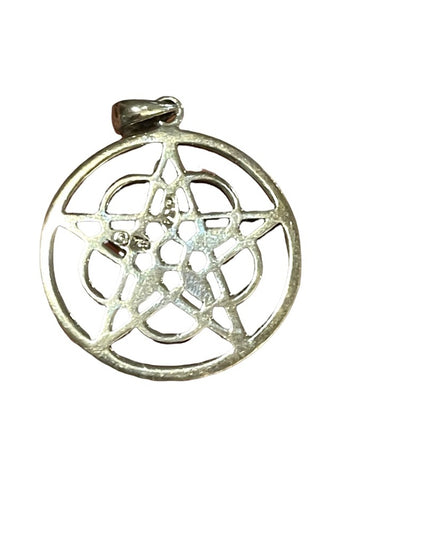 Peter Stone Sterling silver 925 Ringed star Pentacle Pentagram necklace pendant