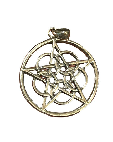 Peter Stone Sterling silver 925 Ringed star Pentacle Pentagram necklace pendant