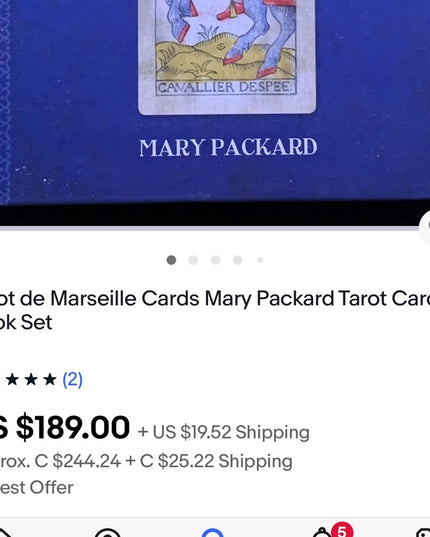 Tarot De Marseille Large Tarot cards box Set out of print Mary Packard