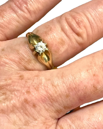 Vintage 14k Gold CZ engagement ring