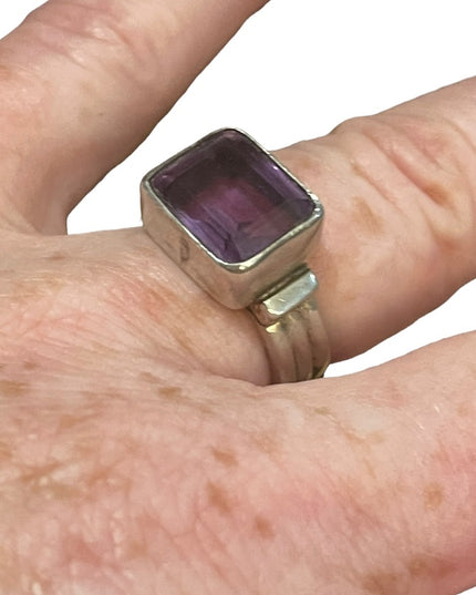 Vintage sterling silver 925 large amethyst FNA Ring