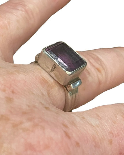 Vintage sterling silver 925 large amethyst FNA Ring
