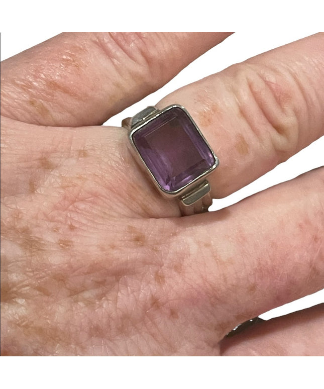 Vintage sterling silver 925 large amethyst FNA Ring