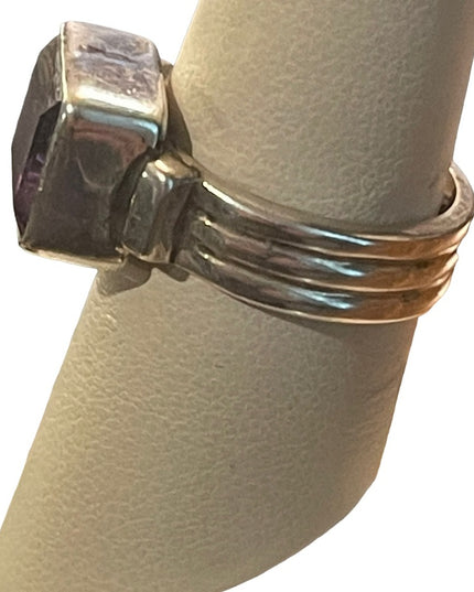 Vintage sterling silver 925 large amethyst FNA Ring
